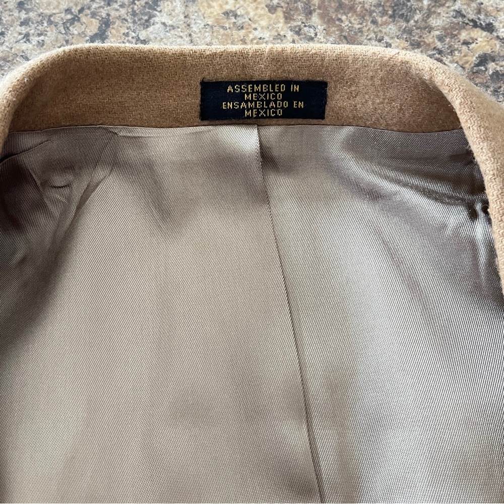 Vintage Stafford Camel Hair Wool Blend Tan Sport Coat Blazer Jacket Men’s 44R - Picture 12 of 14